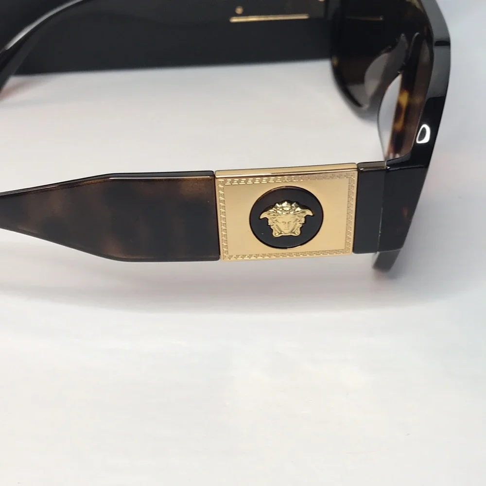 New Authentic- VERSACE Dark Brown Pilot Men's Sunglasses